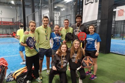 Medallistas de la UdL en un campeonato de Catalunya universitario.