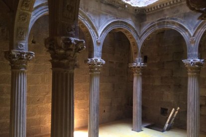 Obras de restauración del patio interior durante 2017.