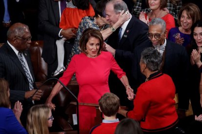 Imatge de la nova presidenta de la Cambra Baixa dels EUA, la líder demòcrata Nancy Pelosi.