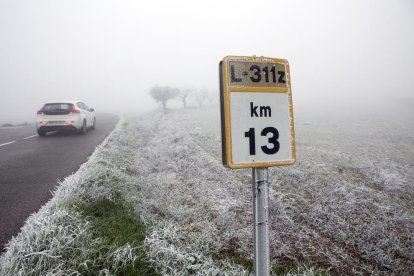 Humitat i fred van convertir el paisatge d’aquesta zona de la Segarra en una gran estampa blanca.