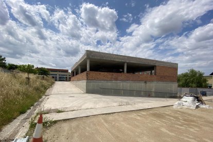 Imagen de los trabajos para ampliar el Institut Guissona. 