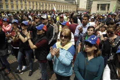 Imatge d’una de les marxes opositores celebrades dissabte als carrers de Caracas.