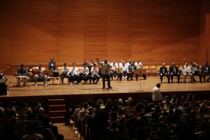 Momento del acto de celebración del Día Internacional del Pueblo Gitano ayer en el Auditori. 