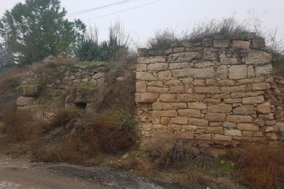 Parte de la muralla romana que se conserva en Arbeca.