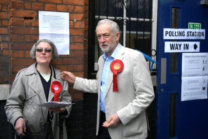 El líder de los laboristas, Jeremy Corbyn, durante los comicios.