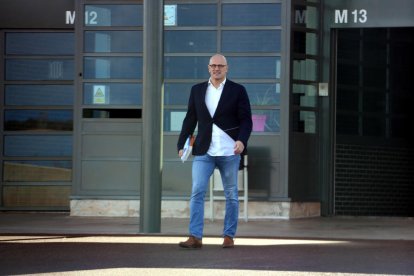 Raül Romeva, conseller d’Exteriors del Govern de Carles Puigdemont, ahir, al sortir de Lledoners.