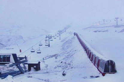 Imagen de ayer del estado de las pistas de Boí Taüll tras las últimas nevadas. 