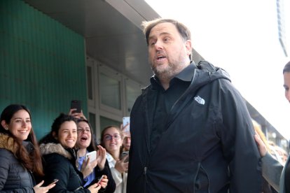 Oriol Junqueras accedint a la FUB de Manresa.