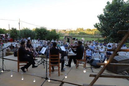 Concert d’un quartet de corda, ahir a la primera cita del cicle ‘Agrocultural’ de l’Horta de Lleida a la Granja Pifarré, a la Caparrella.