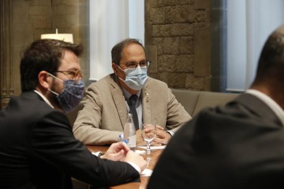 El president Torra a la reunió del Procicat.