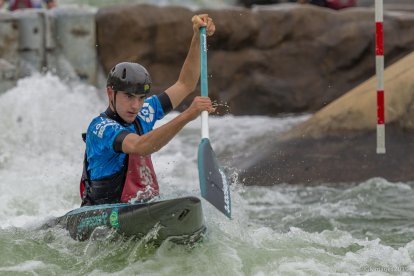 Miquel Travé, durant una sessió al canal olímpic de Penrith, que va acollir els Jocs de Sydney.