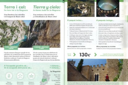 Algunos de los paquetes turísticos que promociona el Patronato de Turismo y que fueron diseñados por la empresa Tu i Lleida. 