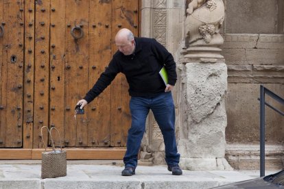 Josep Maria Font, dimecres passat a Sant Martí de Maldà abans d’anunciar la renúncia.