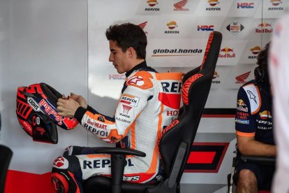 Marc Márquez, durant la tercera i última jornada de test a Sepang.