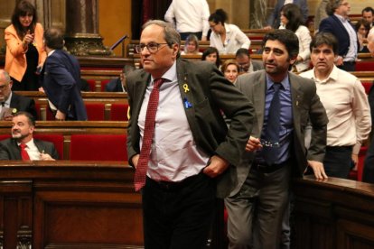 El President de la Generalitat Quim Torra en la sesión del jueves.