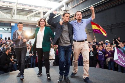 Pablo Iglesias, a l’acte d’ahir amb Ada Colau.