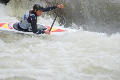 Núria Vilarrubla, durant la seua participació ahir en la segona jornada del test.