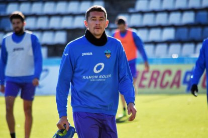 L’ucraïnès Ivan Zotko, ahir durant el seu primer entrenament amb el Lleida.