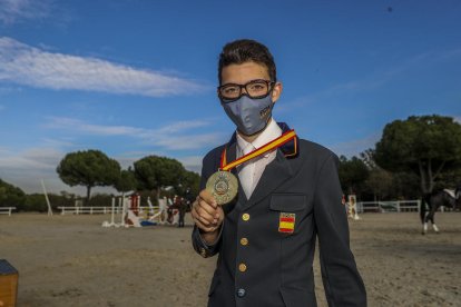 Marçal Piró, amb la medalla d’or com a campió d’Espanya.