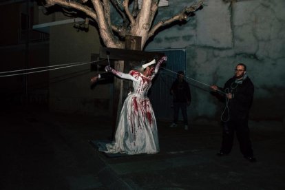 Una de las escenas que se representó en la calle.