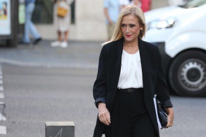 Cristina Cifuentes, a l’arribar a l’Audiència Nacional, ahir.