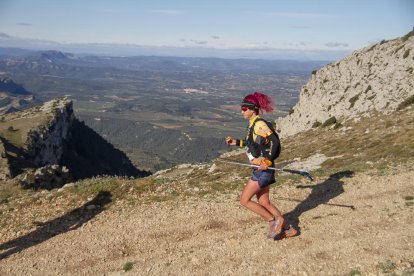 Núria Codina durante una prueba de carreras de montaña de las que es una especialista.