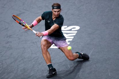 Rafa Nadal, en una acción del partido de ayer.