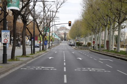 Imatge de l’avinguda de Madrid completament buida el passat 23 de maig.