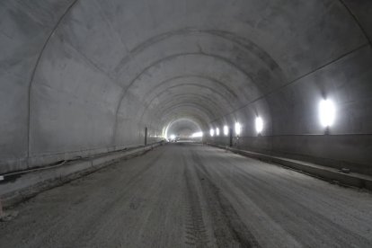 Els operaris treballen en l’actualitat en el recobriment interior del túnel.