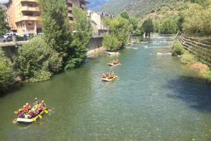 Descenso de rafting en el Noguera Pallaresa el pasado verano.