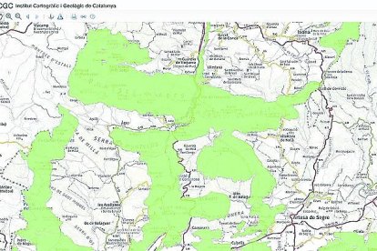 Las zonas marcadas en verde están protegidas. 