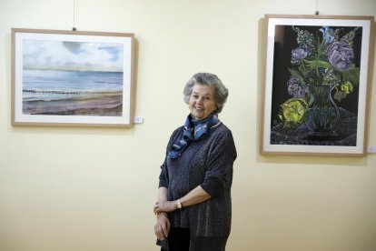 Anna d’Orleans, ahir en la inauguració de l’exposició a Le Petit Atelier de Lleida.