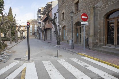 Imatge del semàfor de la plaça Vell Pla de Guissona.