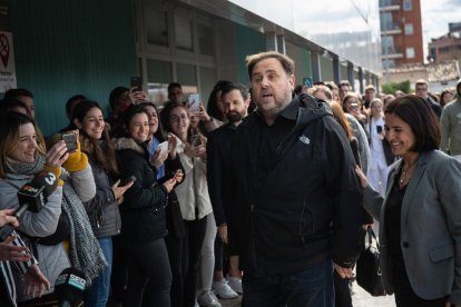 Junqueras, al març, en el seu primer dia de feina al campus de Manresa de la Universitat de Vic.