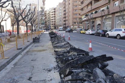 Obres per habilitar el carril bici a Fleming