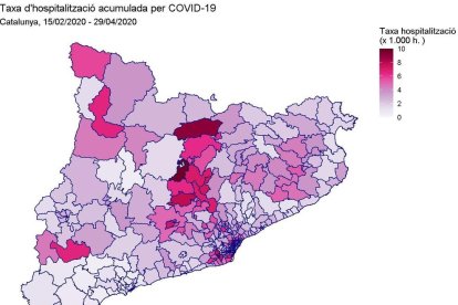 taxa d'hospitalització per territori