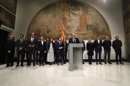 Compareixença de Torra amb membres del Govern.