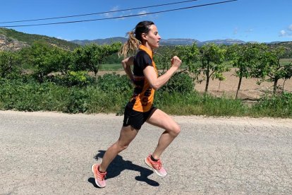 L’atleta Noemí Aumedes, a l’entrenar-se el cap de setmana passat.