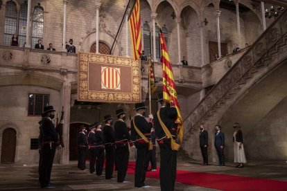 L’acte institucional va ser presidit per Quim Torra, acompanyat per Pere Aragonès.