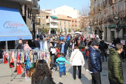 El mercat de rebaixes de Tàrrega, que es va celebrar divendres.