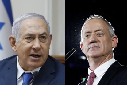 Benjamin Netanyahu y Benny Gantz.