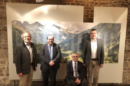 Antoni Balasch, Fernando Martínez Vara de Rey Irezábal, Jordi Latorre y Josep Calvet, ayer en Cracovia.