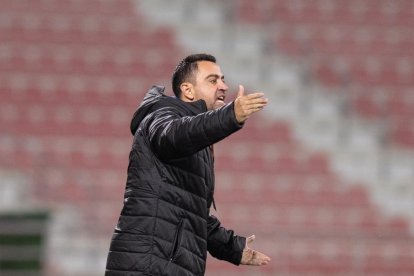 Xavi, dirigint un partit del seu equip, l’Al-Sadd de Qatar.