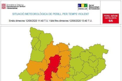 Alerta por vientos muy fuertes en la Segarra y el Solsonès esta tarde