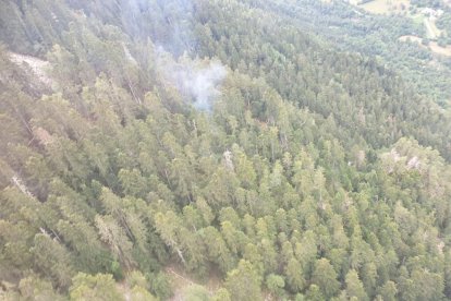 Un llamp va provocar diumenge un petit incendi a Arties.