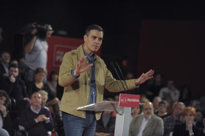 El president del Govern espanyol, Pedro Sánchez, ahir en un acte dels socialistes bascos a Barakaldo.