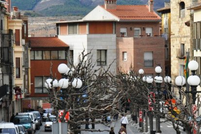 Imagen de archivo de una vista del centro histórico de Fraga. 