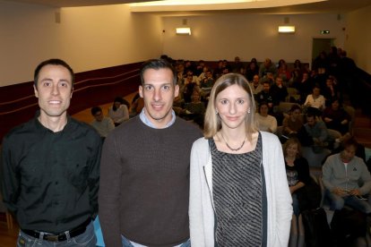 Josep Rubiol, Xavier Estrada y Marta Portero, ayer en la UdL.