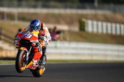 Àlex Márquez ahir durant la sessió de qualificació.