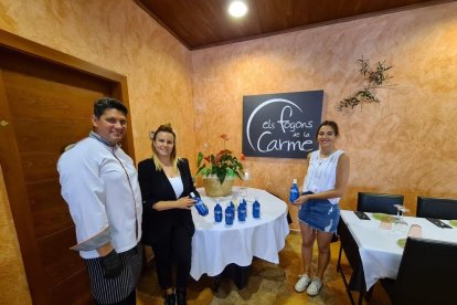 Un dels restaurants amb les botelles d’oli de Raig d’Arbeca.